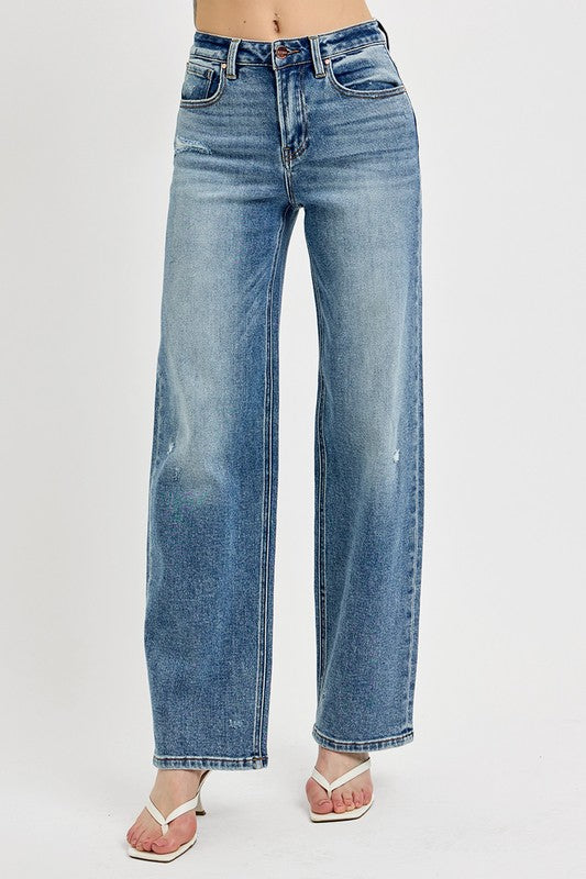 Distressed Wide Leg Jeans Plus Size